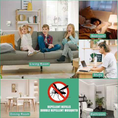 Plug In Mosquito Repeller For Indoor Use in living room, bedroom, study, dining room, and bathroom