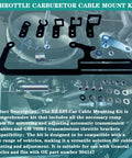 EZ EFI Cable Mount Kit for Carburetor Throttle Cable Bracket with TV Cable Routing and GM 700R4 Transmission Bracket Fitment Easy Install and Rugged Aluminum Mounts, black steel bracket kit