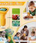 Kid-Friendly 1000X Handheld Digital Microscope With 2 Inch HD IPS Screen, Portable Mini Camera For Exploring Nature, Educational Science Toy Gift For 3-12 Year Old Kids, 5.7-inch yellow handheld microscope