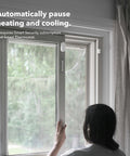 Person using 2-Pack WiFi Door And Window Sensor For Smart Home Security With Real-Time Alerts, No Subscription Needed, Energy Savings, White.
