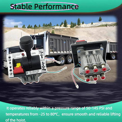 Image of PTO Hoist Control Valve With Kickout For Dump Truck Tipper Hydraulic System Replaces AV 295 329358X installed.