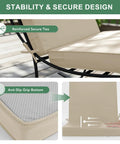 Outdoor Dining Chair Cushions 4 Pack High Back Water Resistant Patio Seat Cushions With Ties Removable Covers Non Slip Bottom Cream