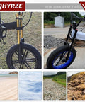 20 Inch Fat Tire EBike Air Suspension Fork With 140Mm Travel Rebound Adjustable Straight Steerer 9X135Mm QR 74Mm Disc Double Crown Front Fork For 20X4.0 Fat Bikes And EBikes Gold on bike