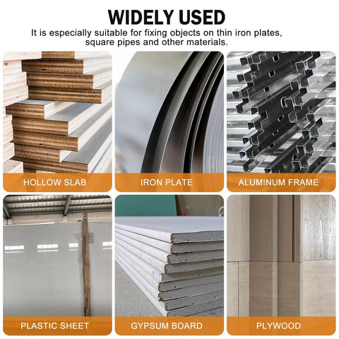 Widely used materials including plywood, iron plate, aluminum frame, and gypsum board for Forty Piece Petal Nut Expansion Screw Set