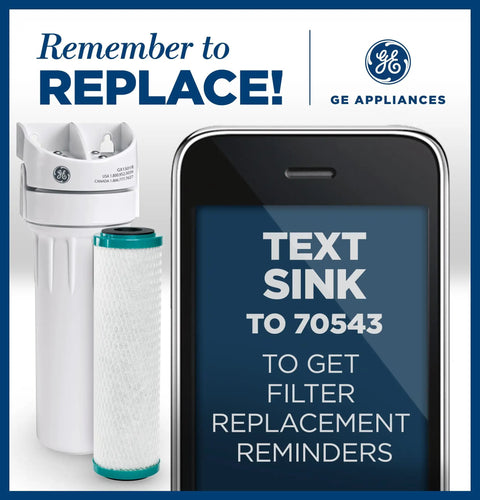 Universal 10 Inch Under Sink Water Filter Replacement, Single Stage Filtration for Most Drop In Systems, text reminder display
