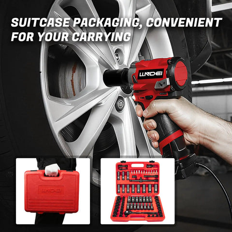 Person using Beast Half Inch Drive Impact Socket Set 72 Piece Includes 6 And 12 Point Sockets Deep And Shallow Cr V Steel Metric And SAE