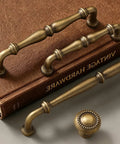 Two Pack Bronze Vintage Brass Cabinet Pulls 3.78 Inch Die Cast Hardware Handle on vintage book