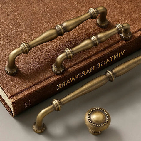 Two Pack Bronze Vintage Brass Cabinet Pulls 3.78 Inch Die Cast Hardware Handle on vintage book