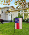 American Garden Flag 12x18 Inches Double Sided Burlap Stars And Stripes Weatherproof Patriotic USA Flag in yard