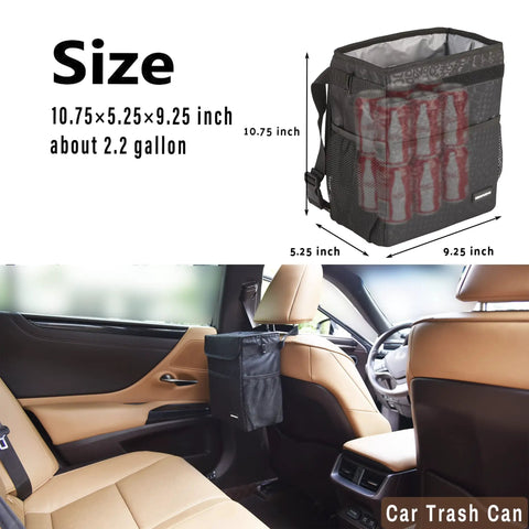 Cute Collapsible Car Trash Can With Lid Leak Proof Two Gallon Waste Basket To Keep Your Whip Clean And Toss Nothin But Clutter During Long Drives Or Weekend Cruises