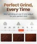 Next Level Semiautomatic Espresso Machine With Dual Boiler Built In Grinder And Precision Steam Wand For Killer Daily Grind Smooth Home Vibe Simultaneous Milk Frothing And Fast Shot Extraction grind size guide with coffee grounds.