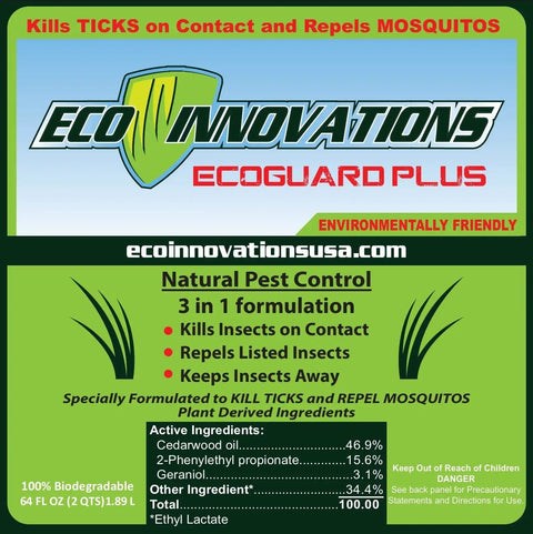Label of Plant Based Outdoor Mosquito Fogger Spray For Yard And Garden, Natural Tick Control, Kills Mosquitoes And Repels Harmful Bugs