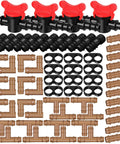 One Half Inch Drip Irrigation Fittings Kit With 4 Switch Valve No Tools Needed Elbows 12 Couplings 12 End Cap Plugs 12 Tees 12 End Closures For Sprinkler Systems Garden Lawn Flowers Pots And More 64 Pieces showing valves, tees, and connectors