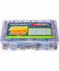 MOKMMKIT metal film resistor kit in a clear plastic case, 1500 pcs, 0 ohm–10 megohm, 1/4W, 1% RoHS