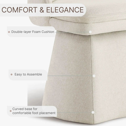 Swivel Dining Chair Set Modern Upholstered Linen Seat With Comfy Cushioned Comfort And 360 Degree Spin showing double-layer foam cushion