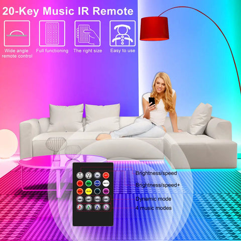Room with vibrant colors from Smart RGB LED Strip Lights 100ft With Bluetooth App Control Music Sync Mood Lighting For Bedroom And Indoor Use