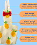 Pigeon Diaper Pants Harness And Leash For Birds with XL pineapple pattern and features like adjustable straps and bow design.