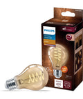 Vintage Edison Style Led Bulb 60W Equivalent Amber 2000K Warm Glow A19 Dimmable Flicker Free 400 Lumen Filament Look Energy Saving Bulb
