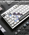 Slick Pro Wireless Aluminum 75 Percent Mechanical Keyboard With Custom LCD Display Gateron Zero Switches And Killer RGB Lighting For Your Daily Driver Rig, hot swappable with PBT keycaps.