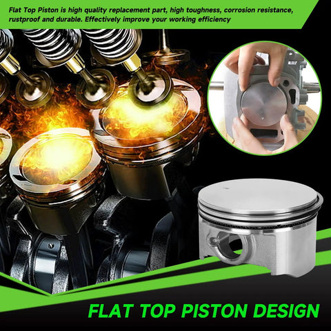 70mm Flat Top Piston And 0.550 Ring Kit For Predator 212cc 224cc And GX160 GX200 6.5HP Engines Boost Power For Mini Bikes And Go Karts With Head Gasket And 18Lb Valve Springs