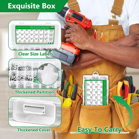 Top Shelf Stainless Steel Screw And Bolt Assortment Kit With Badass Hex Button Head Fasteners For M2 To M4 Hardware Builds, organized in portable box.