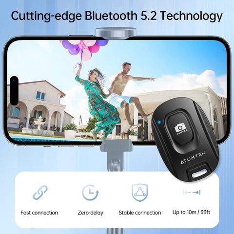 Wireless Camera Remote Shutter For iPhone And Android Two Pack With Wrist Strap, Bluetooth 5.2 Selfie Button in use outdoors