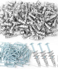 240 Piece Zinc Self Drilling Drywall Anchors And Screws Kit With Cross Groove Drill Bit, Heavy Duty Metal Wall Anchors Shown