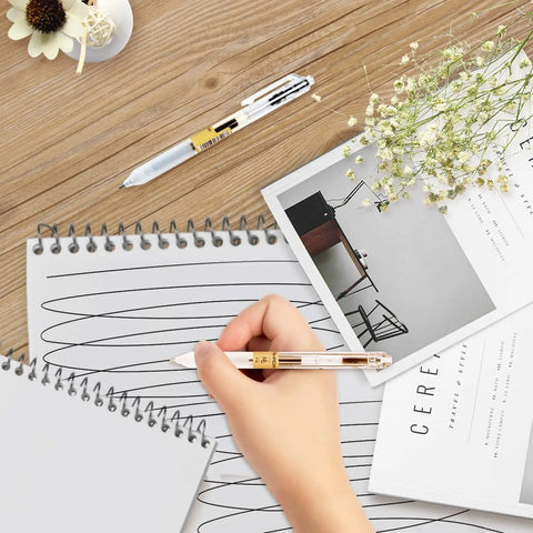 12 Pack 0.5mm Gel Pens Retractable Black Ink Set For Smooth Quick Dry Writing No Smudge Bold Fine Point Ideal For Office School Journaling Sketching Japanese Style Gel Pens For Everyday Note Taking on spiral notebook