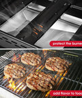 Heavy Duty Adjustable Porcelain Steel Gas Grill Heat Plate Shield 4 Pack Extends From 11.75 to 21 Inches Heat Tent