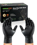 Heavy Duty Black Nitrile Mechanic Gloves 10 Mil Extra Large 100 Count For Tough Auto Work, Engine Disassembly, And High Torque Tasks