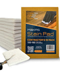 Total Game Changer Wood Stain Pads 10 Pack Precision Applicators for Flooring and Furniture Refinishing, foam pads and box visible.