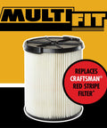 Versatile Wet Dry Vacuum Filter Cartridge For 5 Gallon And Larger Shop Vacuums With Quick Lock System Replacement For VF7816