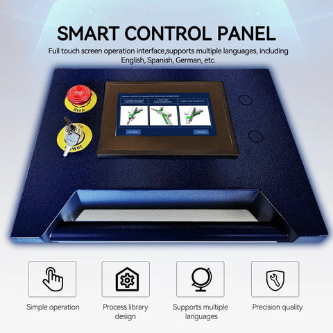 Smart control panel with touch screen for the Straight Up Badass 3000W Double Wobble Laser Welder Machine.
