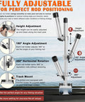 Heavy-Duty Triple Rod Tree For Boats, 3 Aluminum Rod Holders With 360 Degree Swivel And 180 Degree Tilt, gunnel track mount