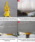Beefy Big Bag Dispenser Unloader For Bulk Bags, Heavy Duty Feed Grain And Fertilizer, Rust Resistant Portable Unloader Tool For Farm, Warehouse And Home Use Red on white bulk bag