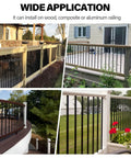101 Pack 26 Inch Hollow Aluminum Deck Balusters For Railing And Fencing installed on various deck railings.