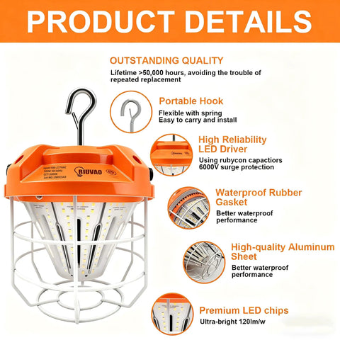 Boss Level 100W LED Work Light Pumping Out 15000 Lumens Straight Fire Illumination Rock Solid IP65 Waterproof Rated Linkable Plug And Go Setup For Any Grindy Job Site Hustle