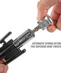 Heavy Duty Safety Wire Pliers With Reversible Twist Action for Cars Machinery Aircraft showing automatic spring return feature.