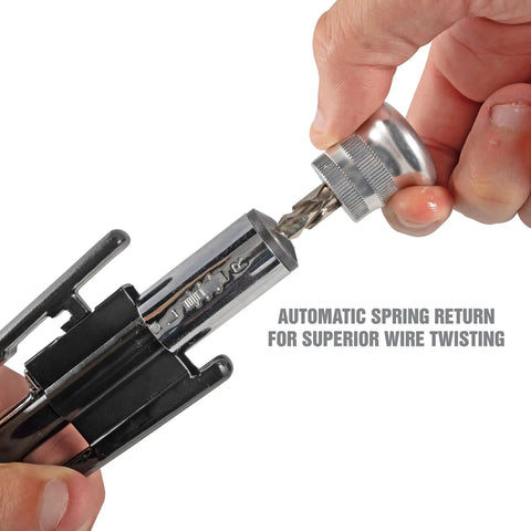 Heavy Duty Safety Wire Pliers With Reversible Twist Action for Cars Machinery Aircraft showing automatic spring return feature.