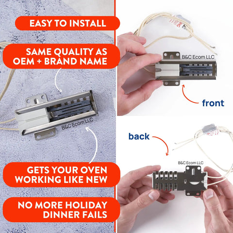 Universal Gas Oven Igniter Replacement Kit For Major Brands No Brainer Install Gas Stove Igniter For Oven And Range OEM Style Igniter Reliable