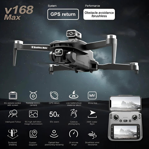 8K Camera Drone With Intelligent Obstacle Avoidance, Optical Flow Positioning, Precise Hovering, App Control, And Remote Controller