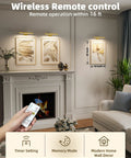 Rechargeable Picture Light For Wall With Remote Control Three Pack Sweet Stick On Magnetic Mount No Fuss Install Ultra Bright Frame Accent Lamp in modern living room decor.