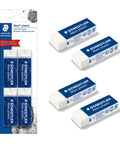 Mars Plastic Vinyl Erasers 4 Pack White Erasers For Clean And Precise Erasing Latex Free With Minimal Crumbling Great For Students And Artists Made In Peru