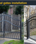 Heavy Duty Gate Hinges Pair Seven Inch Thick Solid Steel Rated For 1100 Lbs Mean Machine Hardware installed on metal gates.