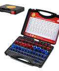58 Piece Thread Checker Set With 32 Standard And 26 Metric Bolt Size Finders for quick accurate nut and bolt identification