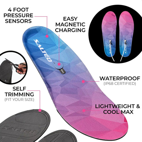 Smart Swing Posture Trainer Waterproof Bluetooth Unisex Golf Insole Coach with pressure sensors and magnetic charging