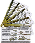 Outdoor Knot Cards 22 Knots For Camping Backpacking And Scouts in fan layout showing Half Hitches and Fisherman's knot diagrams.