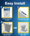 Installation steps for 2-Pack 16X20X1 AC Furnace Air Filter MERV 13 MPR 2200 Elite Allergen Bacteria And Virus Filter
