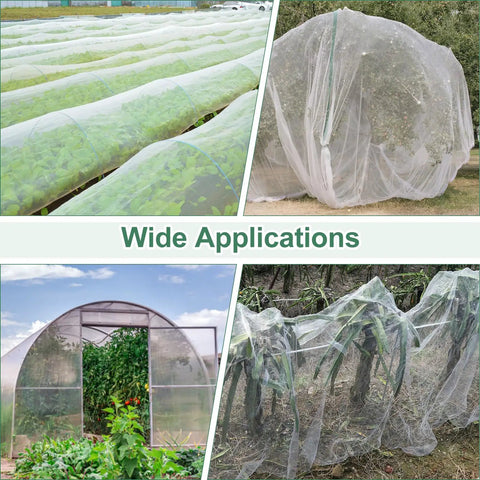 No Frills Pest Barrier Garden Netting For Raised Beds And Greenhouses, Insect Mesh Netting 10 By 50 Feet, Durable Cover Installed