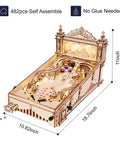 Handcrafted 3D Wooden Pinball Puzzle Kit For Adults And Teens 14 Plus Mechanical Model DIY Pinball Game Build Kit, 18.7x10.82x11 in